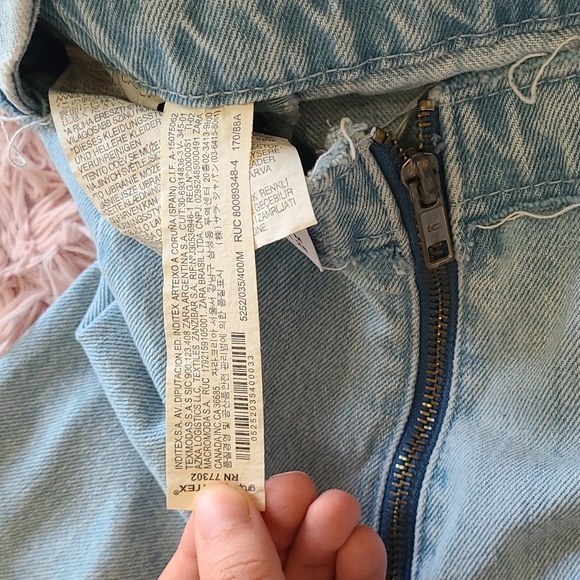 M NWT zara distressed denim dress/pinafore with adjustable spaghetti straps - Picture 5 of 5